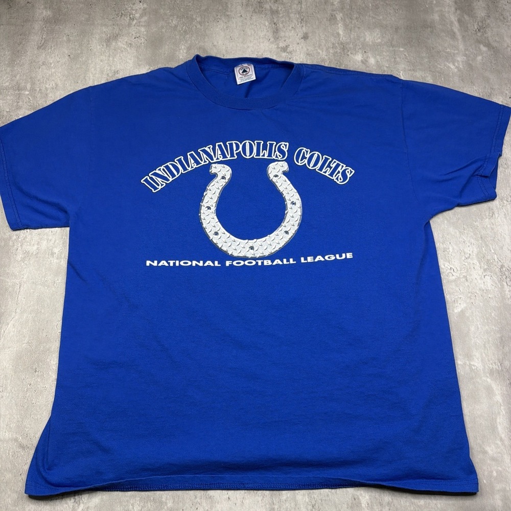 Vintage Indianapolis Colts Shirt XL Blue NFL Football Horseshoe 00s Football